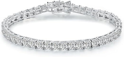 18K White Gold Plated Tennis Bracelet