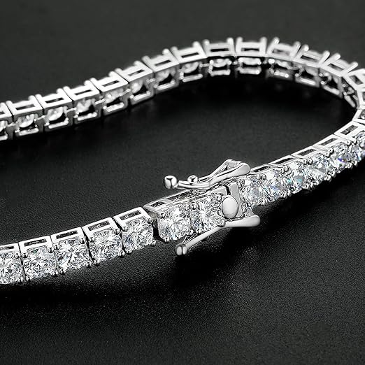 18K White Gold Plated Tennis Bracelet